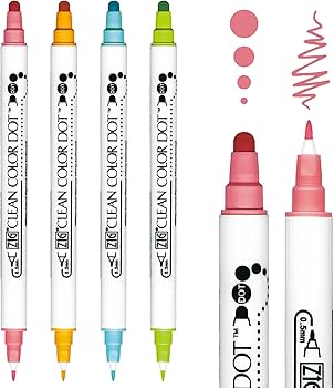 Amazon.com: Kuretake Zig 4 Clean Colour Dot Pen Set, zzzz-s, Multi