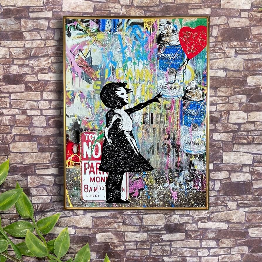 Amazon.co.jp: アート パネル バンクシー 水晶 絵画 インテリア