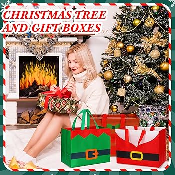 Amazon.co.jp: クリスマスギフトバッグ トートバッグ ハンドル付き