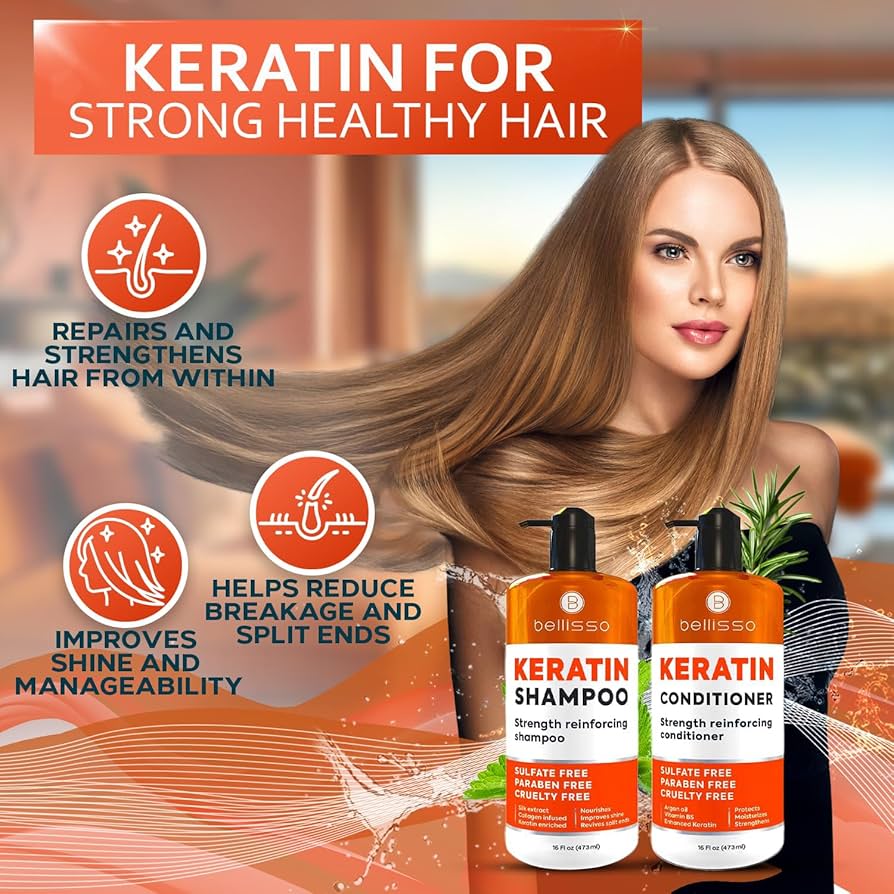 Amazon.com: Keratin Shampoo and Conditioner Set - Sulfate Free and