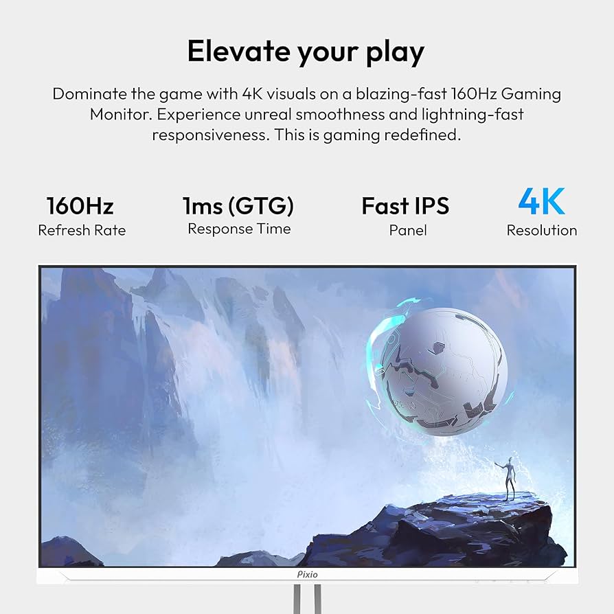Amazon.com: Pixio PX27U Wave White 27 inch 160Hz Refresh Rate 4K