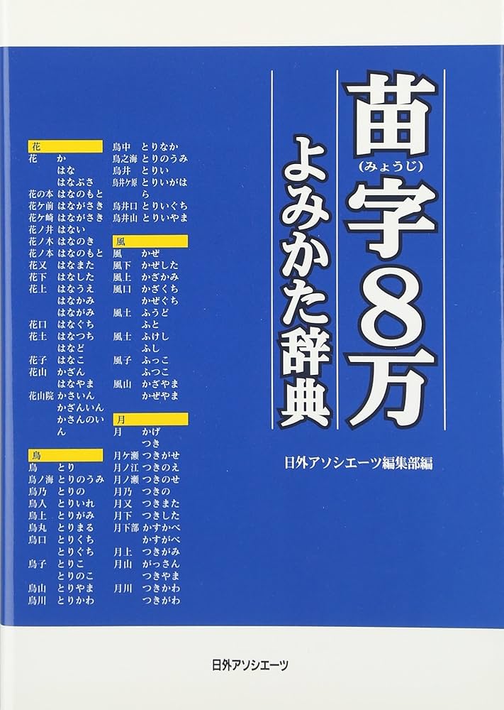 Amazon.co.jp: 苗字8万よみかた辞典 : 日外アソシエーツ編集部: 本