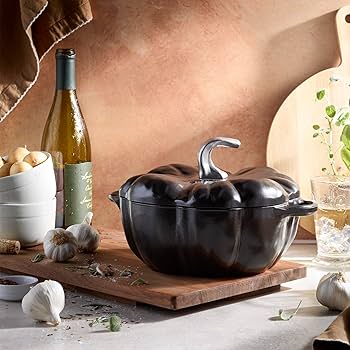 Amazon.com: STAUB Cast Iron 3.5-qt Pumpkin Cocotte with Stainless