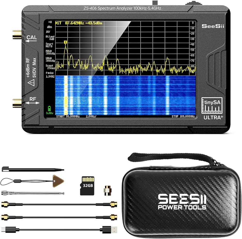 Amazon.co.jp: SEESII TinySA Ultra+ ZS406 ハードケース付き5.4GHz