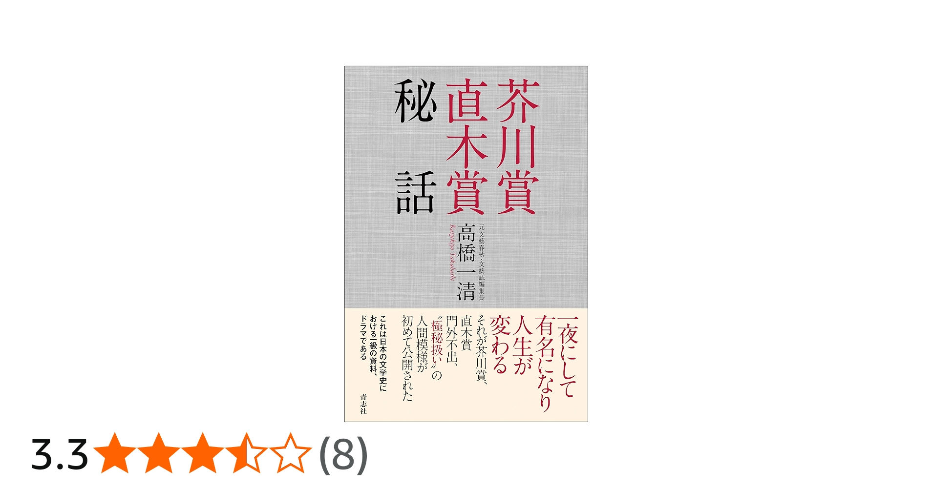 Amazon.co.jp: 芥川賞直木賞秘話 : 高橋 一清: 本