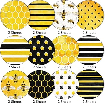 Amazon.co.jp: Whaline 12デザイン ハチ柄 ペーパーパック 24枚 水彩