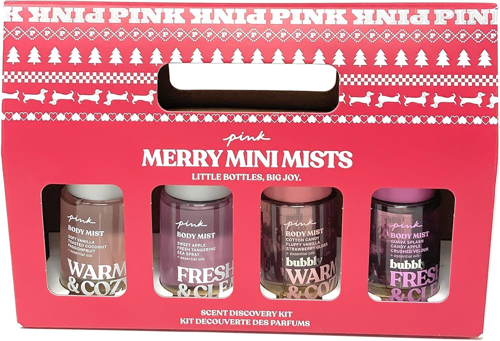 Amazon.com : Victoria's Secret PINK Merry Mini Mist 4pc Gift Set