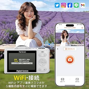 Amazon | Udoric デジカメ 6K 9600万画素 Wi-Fi機能 デジタルカメラ 18