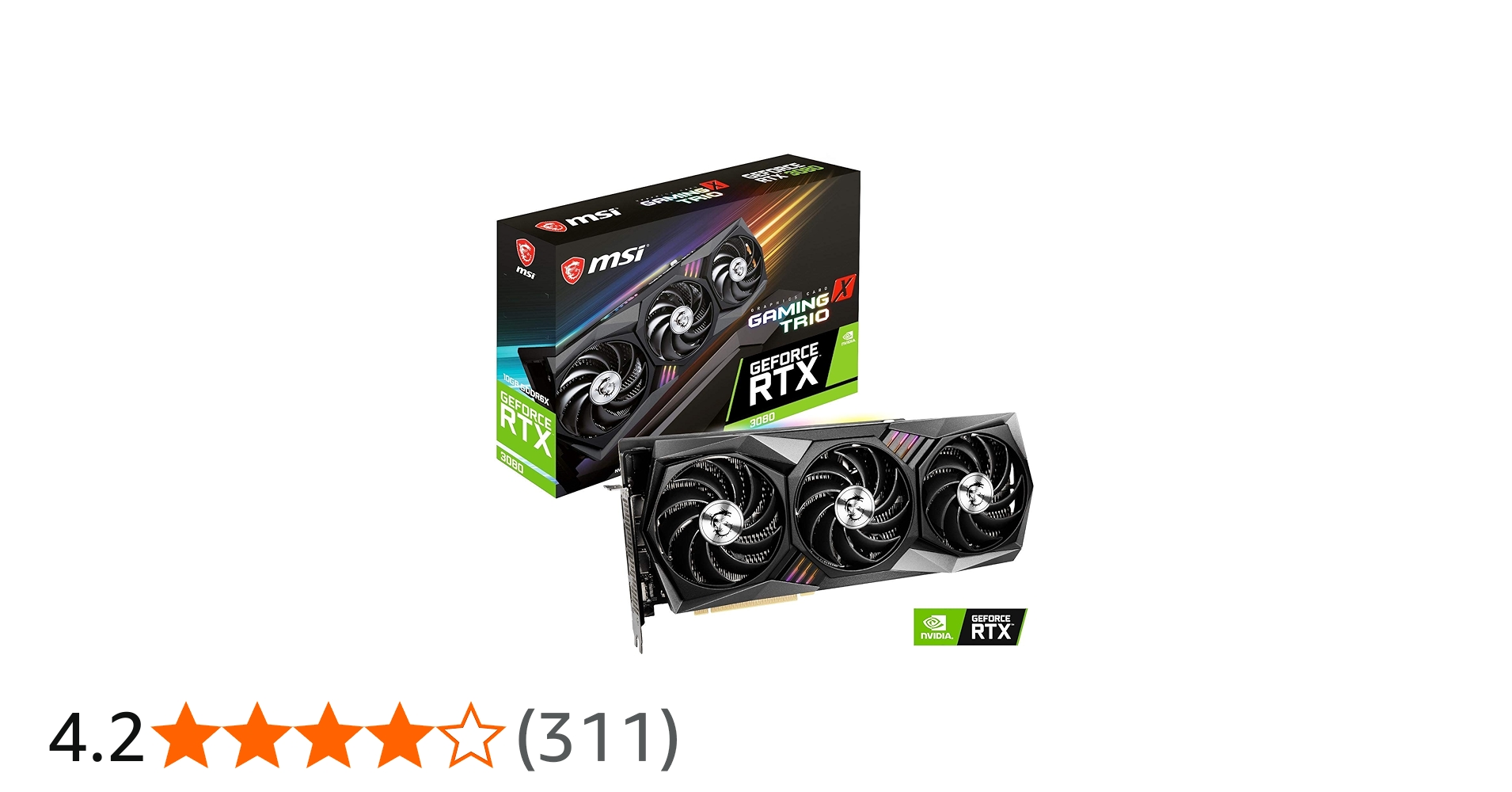 Amazon | MSI GeForce RTX 3080 GAMING X TRIO 10G グラフィックス