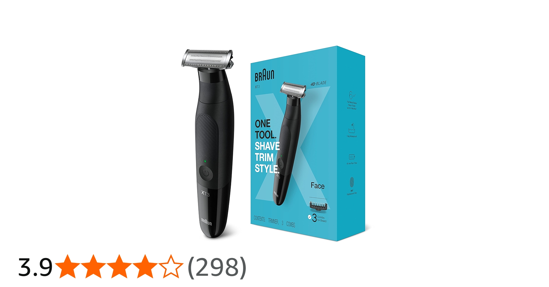 Braun Series XT3 - Beard Trimmer, Shaver, Electric Razor for Men
