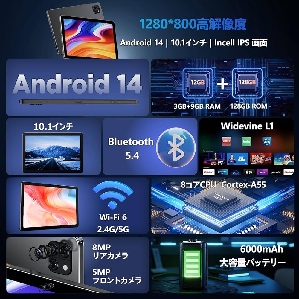 Amazon.co.jp: 【タブレット 10インチ Wi-Fiモデル】アンドロイド