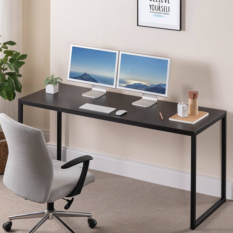 Amazon.com: Zinus Jennifer 63 Inch Black Frame Desk, Computer