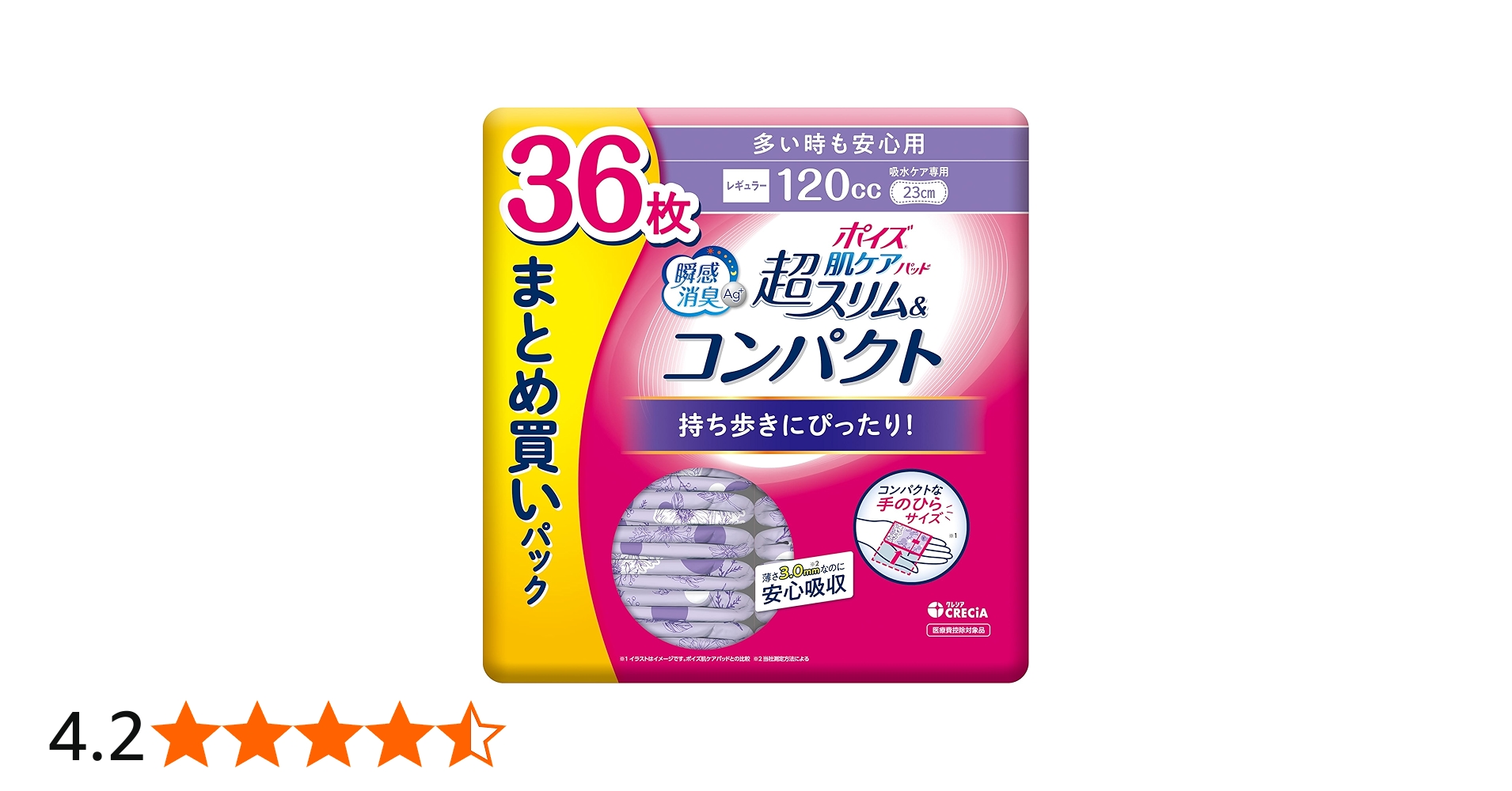 Amazon | ポイズ 肌ケアパッド 超スリム&コンパクト 3.0mm 多い時も