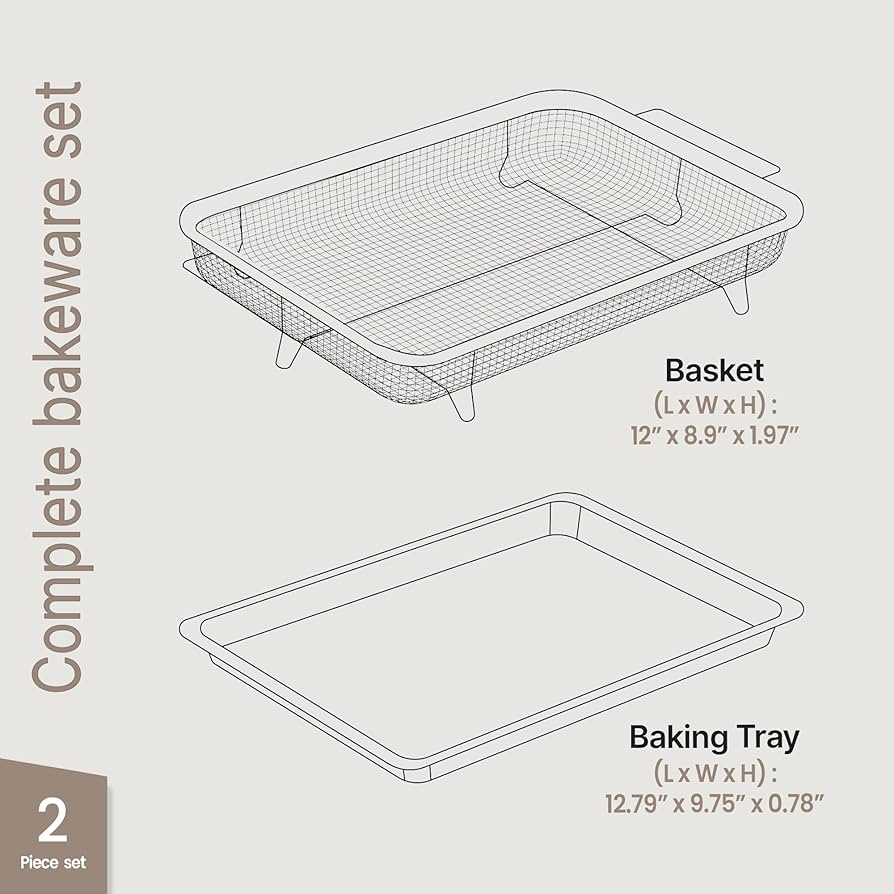 Amazon.com: Bakken Swiss Air Fryer Tray, 2 in 1 Nonstick Crisper