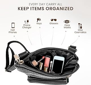 Krediz leather Crossbody Purses for Women, Multi Pocket Crossbody