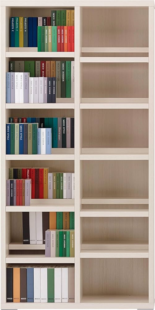 Amazon｜フナモコ コミックシェルフ 幅89.9×奥29.7×高180cm ホワイト