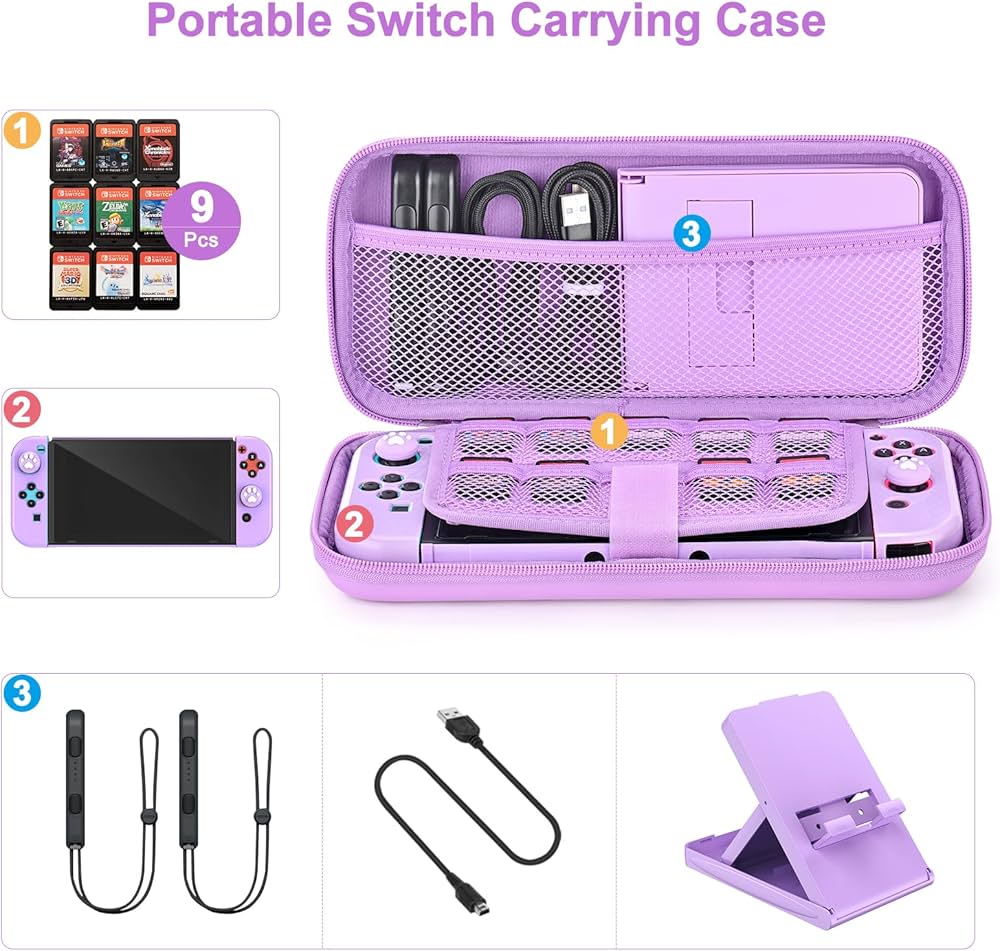 Amazon.com: Younik Switch Accessories Bundle, 17 in 1 Purple