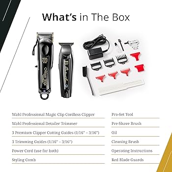 Amazon.com: Wahl Professional Cordless Barber Combo, Magic Clip