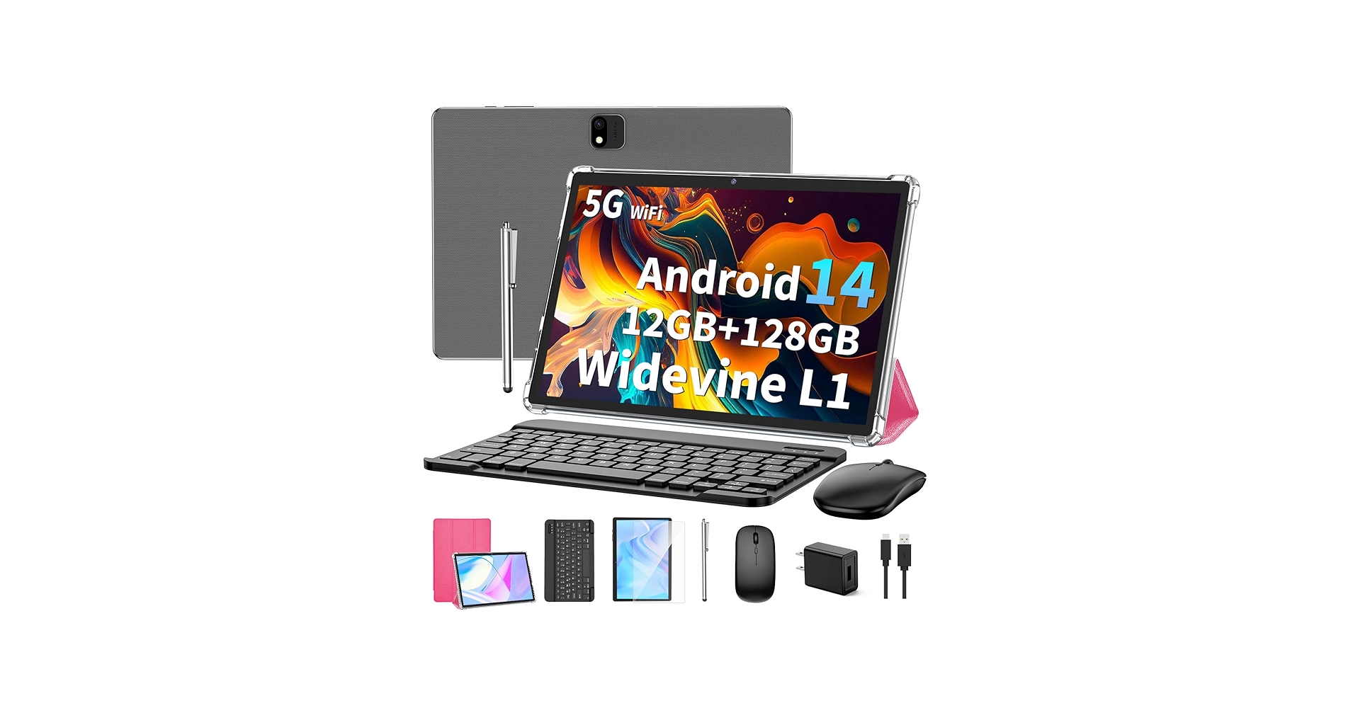 Amazon.com : JJGJ Android 14 Tablet with Keyboard, 12GB RAM (6+6