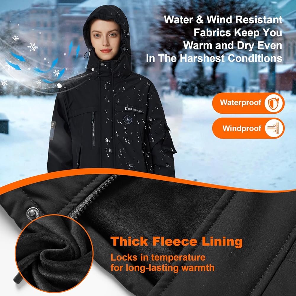 Amazon.com: Brimekey Heated Jacket for Women with Fleece Lining