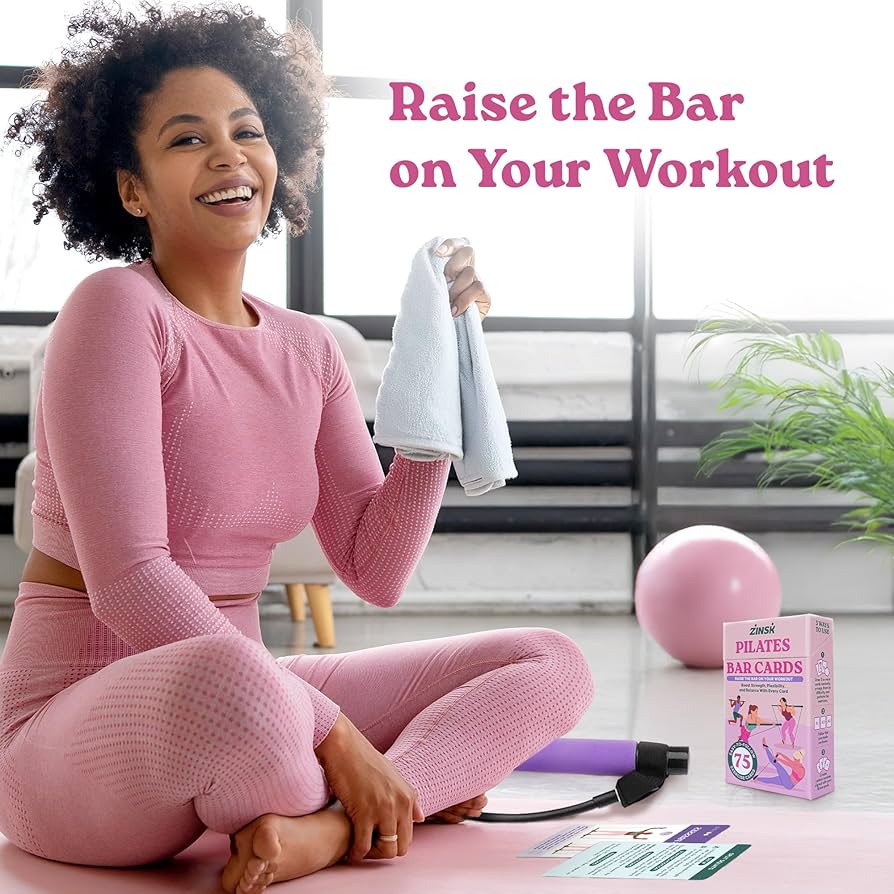 Amazon.com: Zinsk 75 Pilates Bar Exercise Cards – Create Home