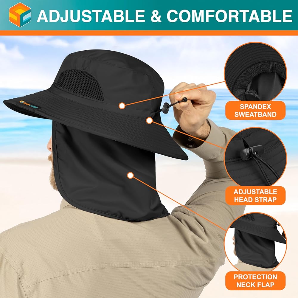 Amazon.com: SUN CUBE Fishing Hat for Men Outdoor UV Sun Protection