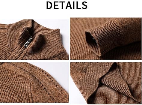 RAFYZY Men's Regular-Fit 100 Wool Half-Zip Sweater,Plus Size Fall