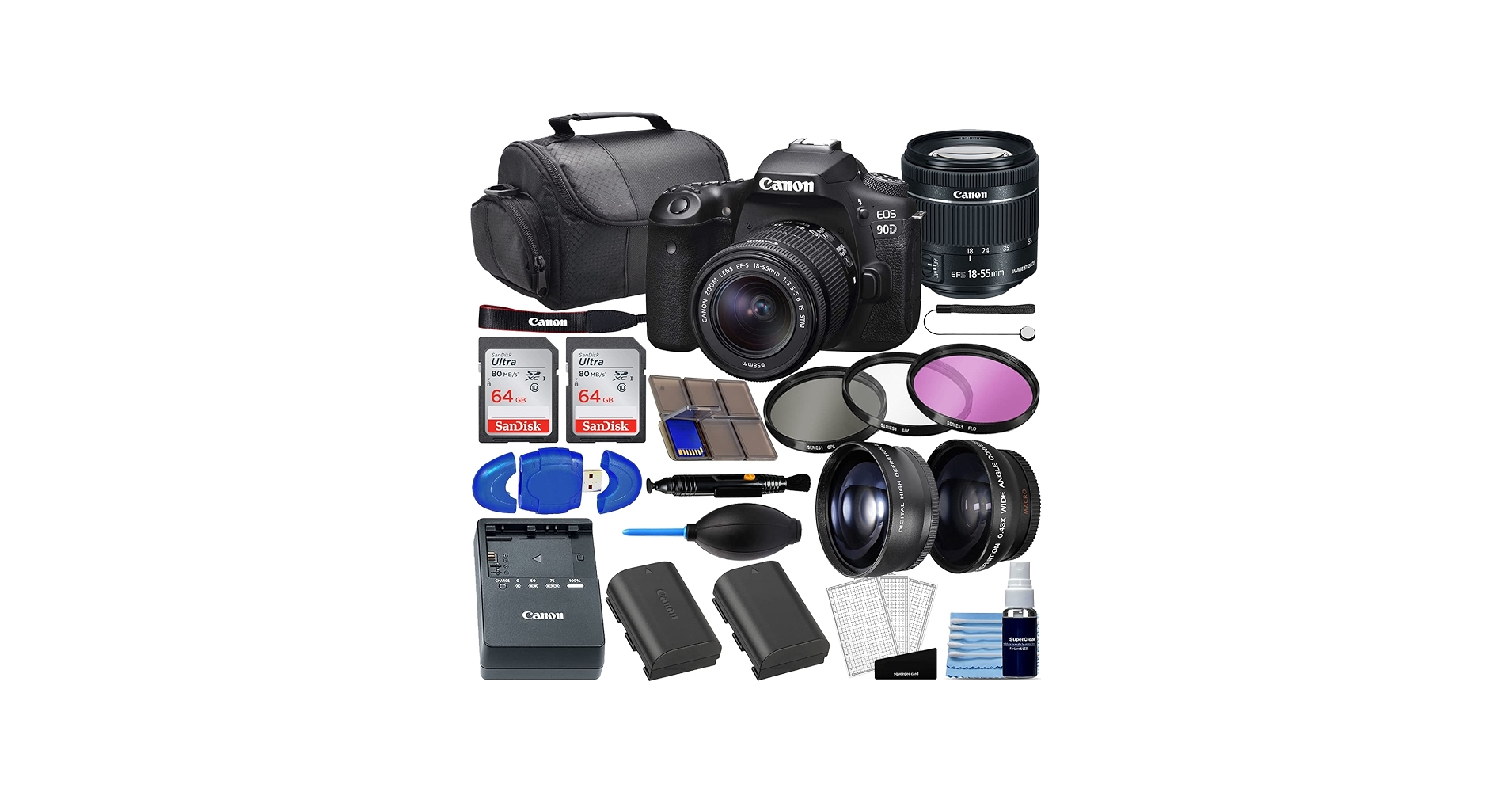 Amazon.com : Canon EOS 90D DSLR Camera Bundle with EF-S 18-55mm f