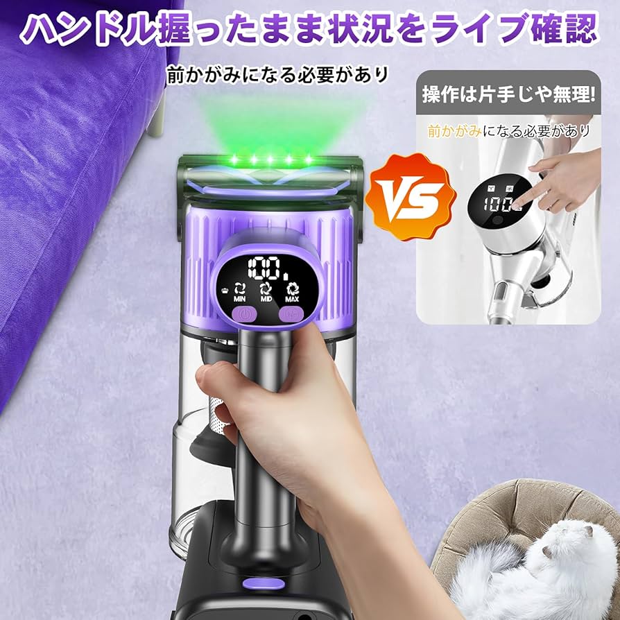Amazon | 掃除機 コードレス【2026革新版登場！90Kpa超強力吸引！自立