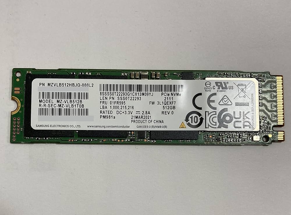 Amazon | MZVLB512HBJQ-00000 サムスン 512GB PM981a SED 暗号化 M2 M