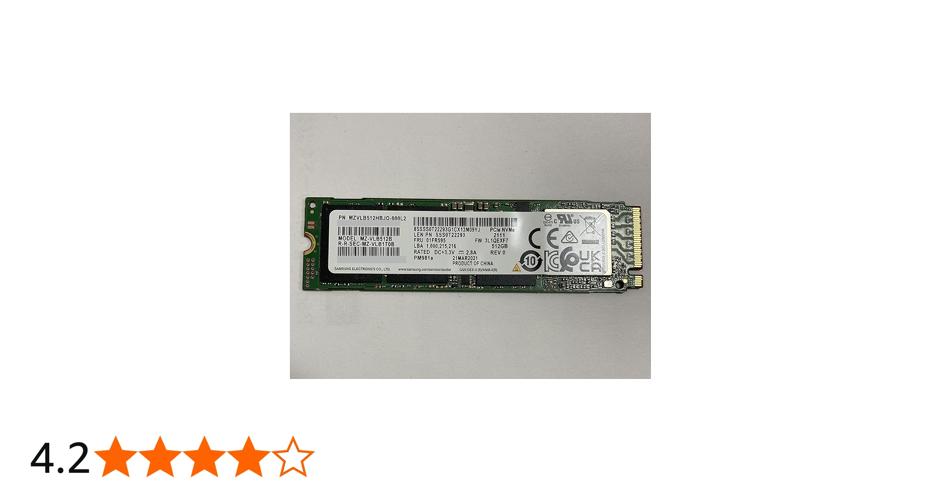 Amazon | MZVLB512HBJQ-00000 サムスン 512GB PM981a SED 暗号化 M2 M