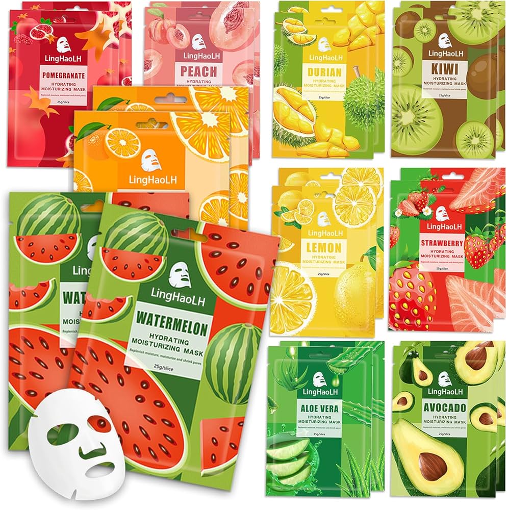 Amazon.com : LingHaoLH 20 Pack Facial Sheet Face Mask Variety Set