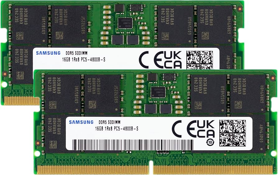 Samsung 32GB (2x16GB) DDR5 4800MHz PC5-38400 CL40 SODIMM 1Rx8