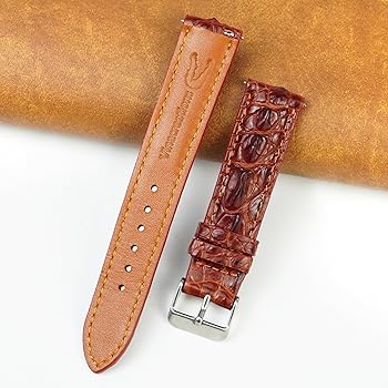 Amazon | [vietnamcreations] 20mm ブラウン クロコダイル背腕時計