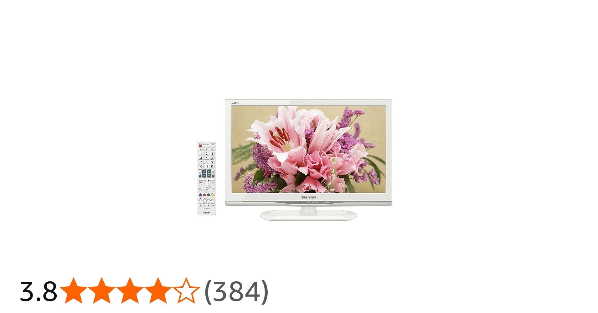 超美品 SHARP 19V型 液晶 テレビ ホワイト 白 2023年製 リモコン