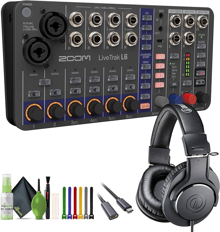 Amazon.com: Zoom LiveTrak L-6 Portable 6-Channel Digital Mixer and