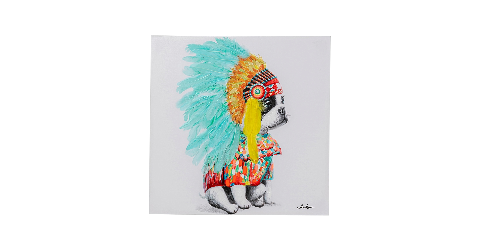 Amazon.co.jp: KARE カレ 正規品 絵画 アート ヘッド ドレス ドッグ 80