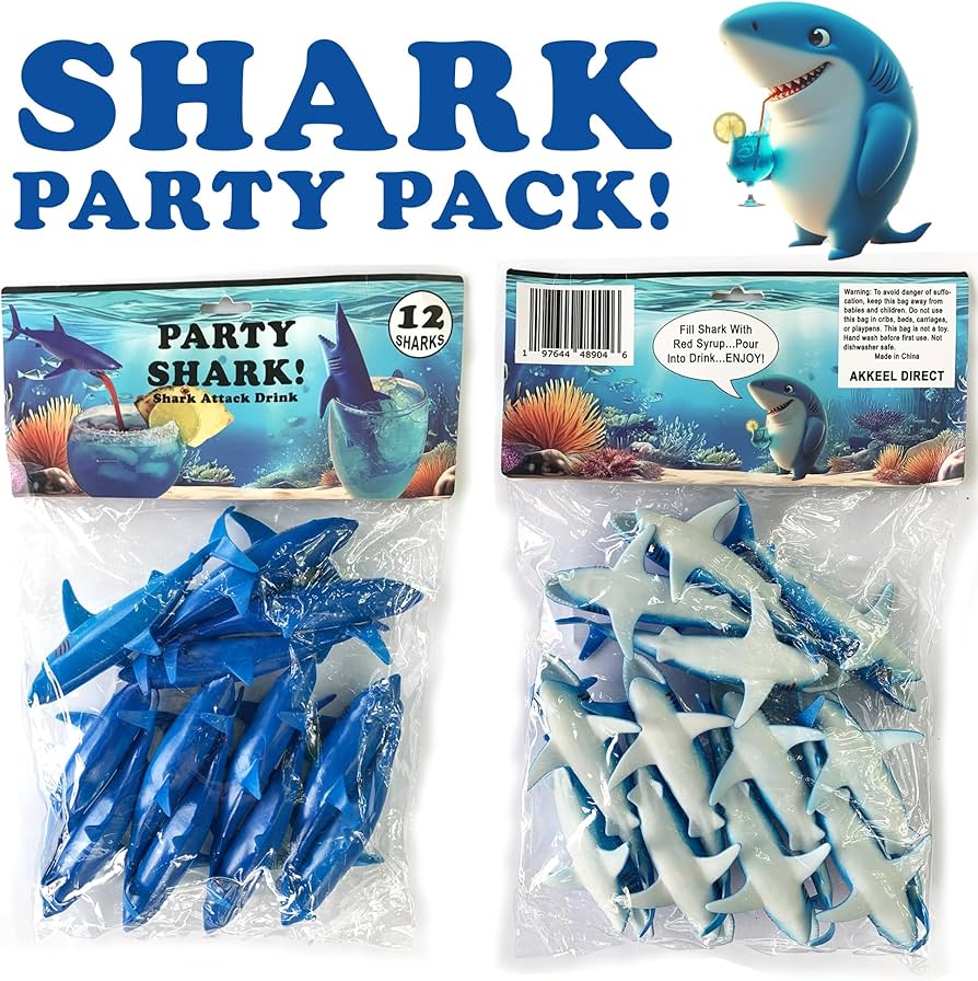 Amazon.com: Akkeel Direct 12pcs Plastic Sharks for Drinks - Great