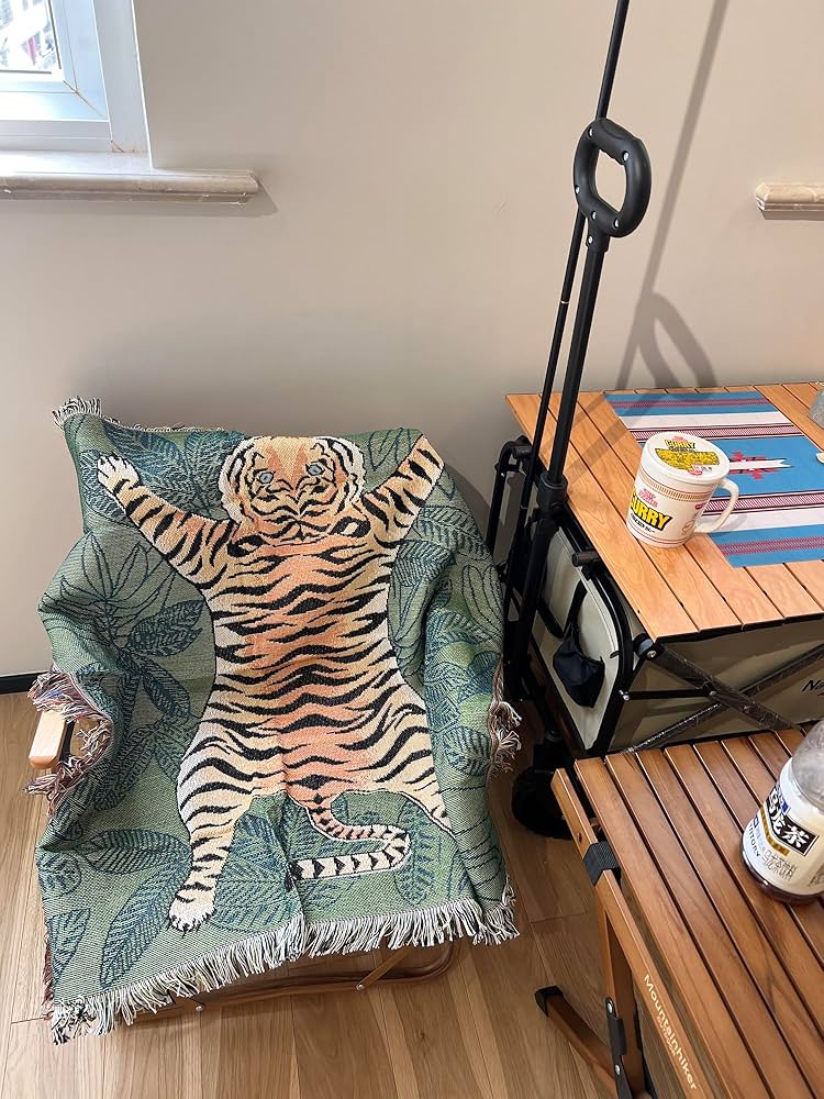 Amazon.co.jp: Peel Forest タイガー ラグマット キャンプ アウトドア