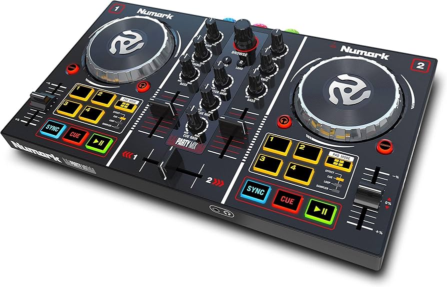 Numark Party Mix - Complete DJ Controller Set for Serato DJ with 2