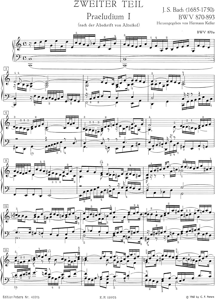 The Well-Tempered Clavier: Sheet (Edition Peters, 2) (German and