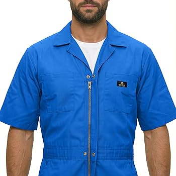 Amazon.com: Natural Uniforms Mens Short Sleeve Zip Up Coverall