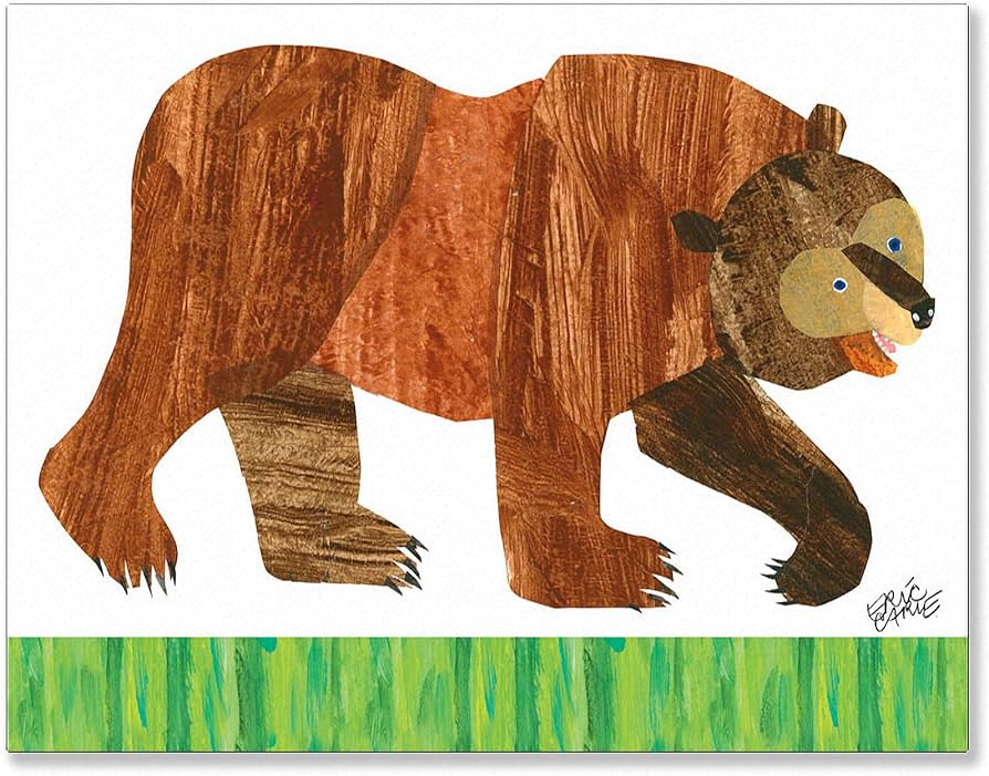 Amazon.com: Oopsy daisy Eric Carle's Brown Bear Canvas Wall Art