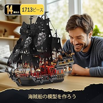 Amazon.co.jp: JMBricklayer 海賊船 ブロックセット ライト付き