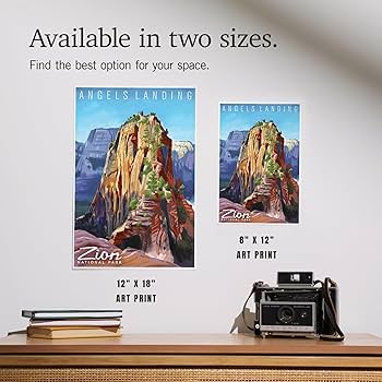 Amazon.com: Lantern Press 8x12 Inch Art Print Wall Decor, Zion