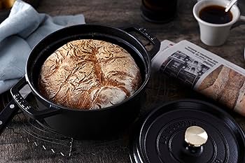 Amazon.com: Staub 1103425 Black Cast Iron 13.25 Qt. Round Cocotte