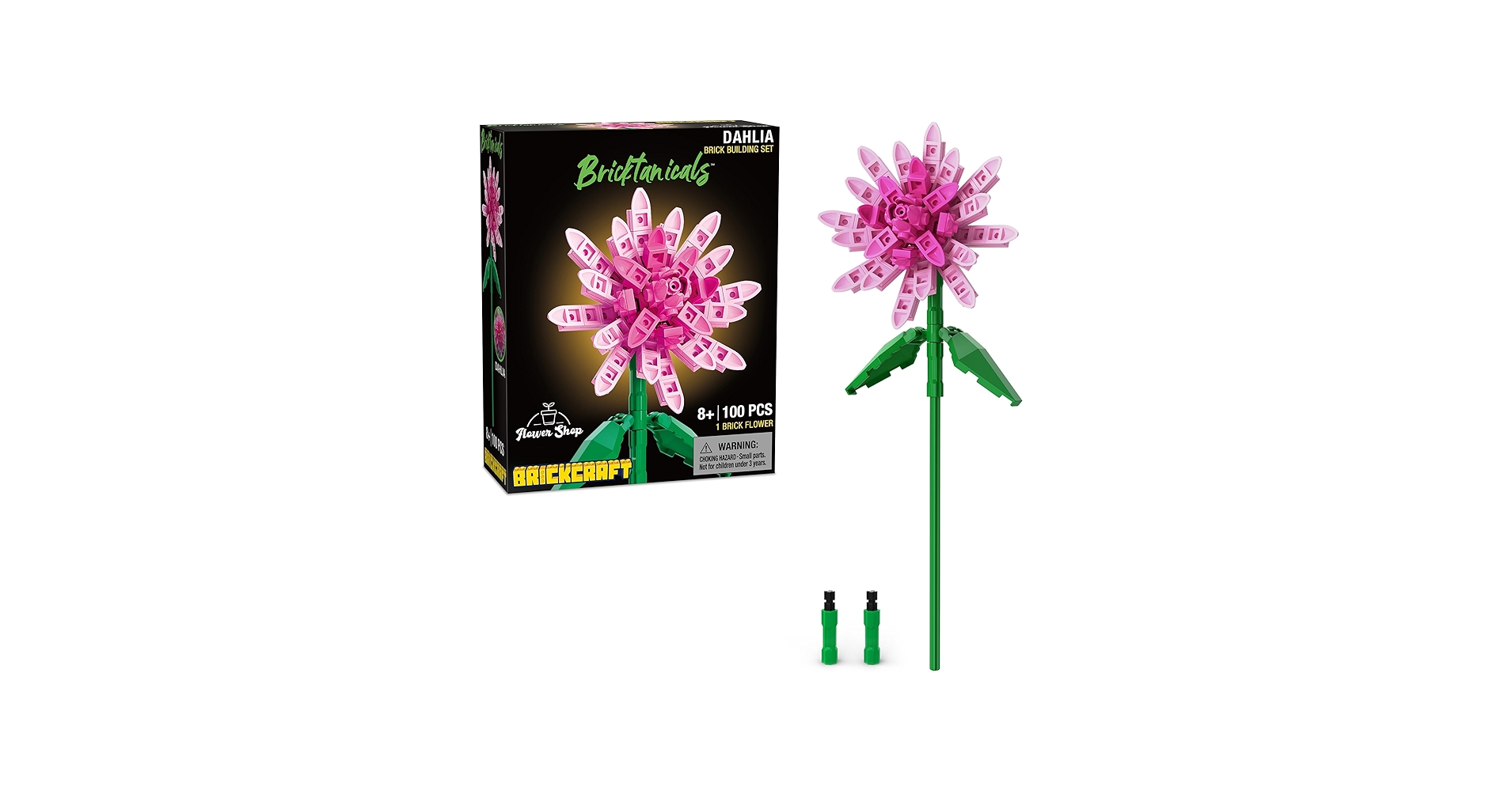 Amazon.com: Brickcraft Botanicals Pink Dahlia Flower Building