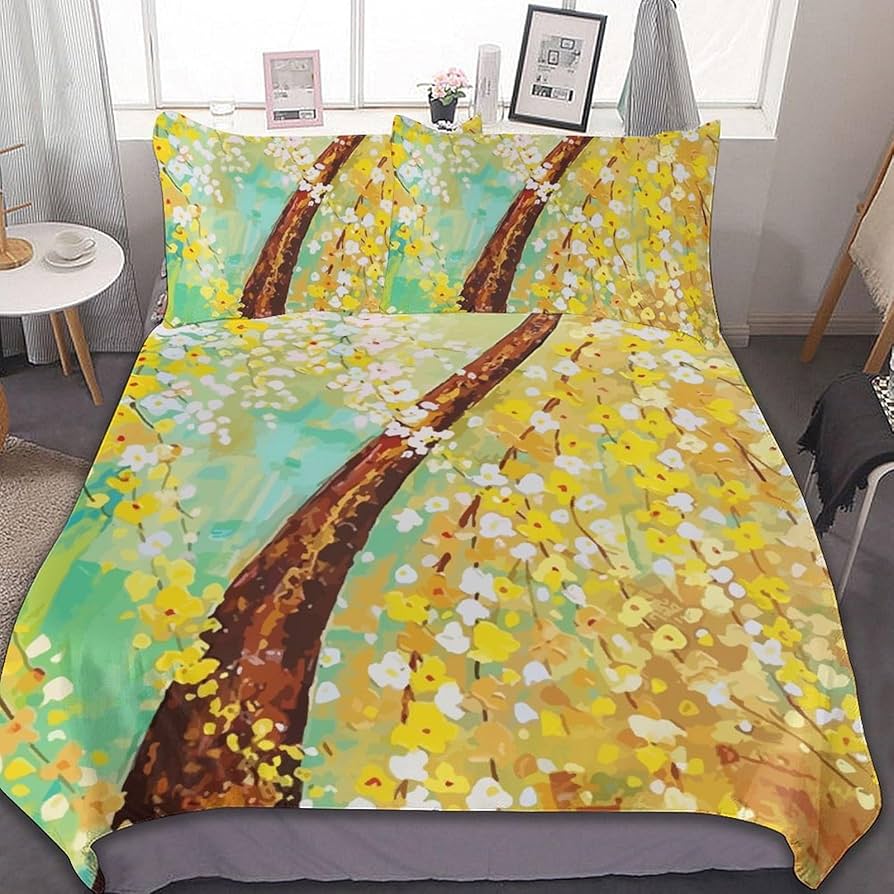 Amazon｜布団カバー 3点セット 幸運の木 風水絵 黄金の木の油絵