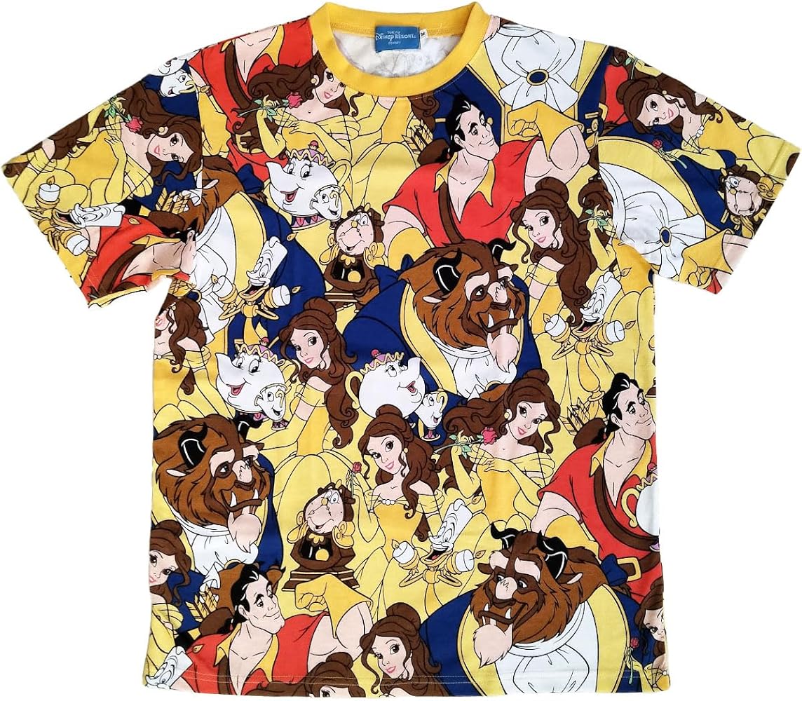 Amazon | [東京ディズニーリゾート] 美女と野獣 ベル 総柄 Tシャツ M
