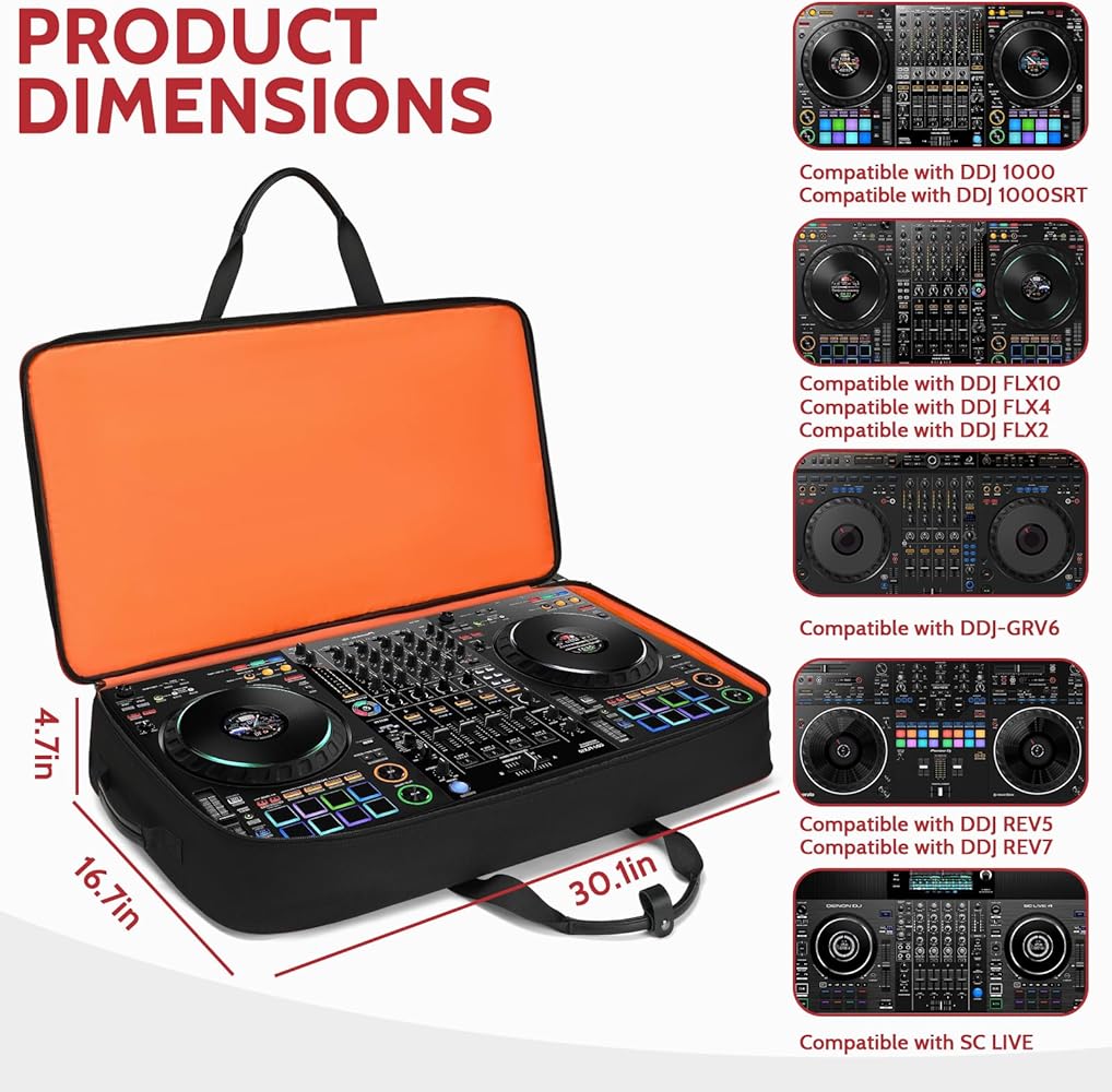Amazon.com: BOSSTIN DJ Controller Case with Wheels Compatible with